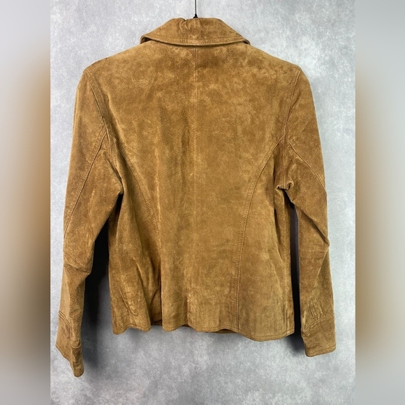 i.e. Relaxed Brown Leather Cargo Moto Streetwear Boho Chunky Jacket Size SP‎ - Picture 2 of 8